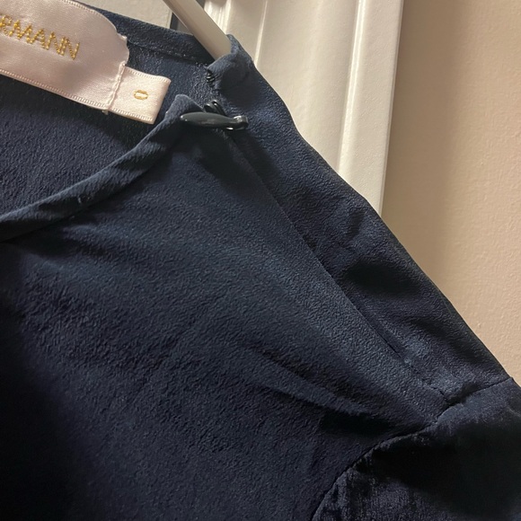 Zimmermann 100% Silk Navy Blouse - Size 0 - Picture 6 of 7
